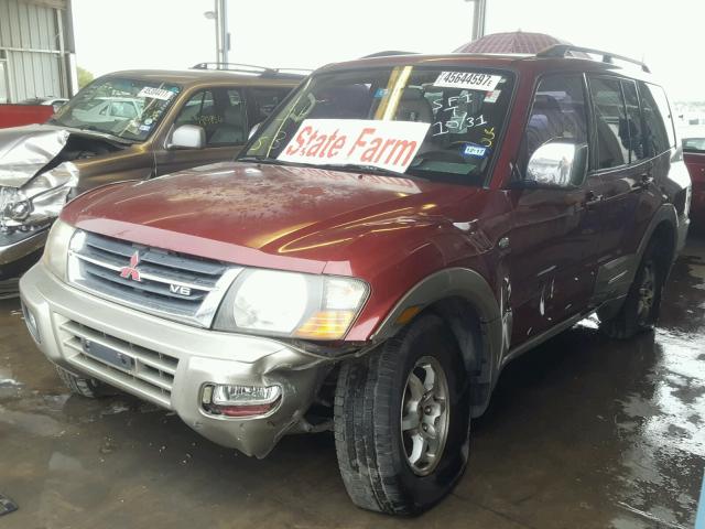 JA4MW51RX1J040408 - 2001 MITSUBISHI MONTERO LI MAROON photo 2