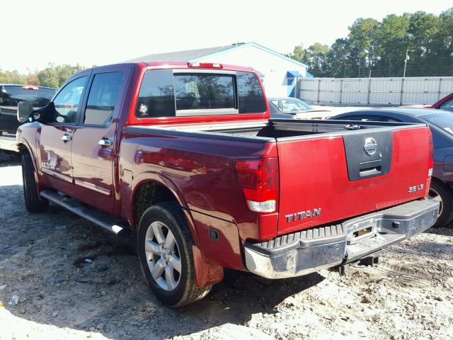 1N6AA07C68N359334 - 2008 NISSAN TITAN XE BURGUNDY photo 3