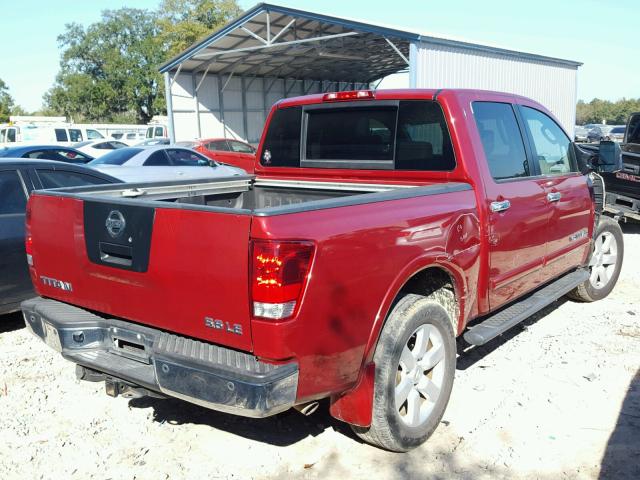 1N6AA07C68N359334 - 2008 NISSAN TITAN XE BURGUNDY photo 4