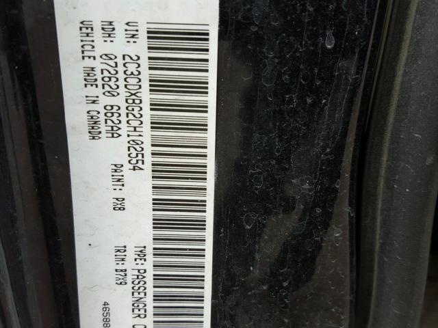 2C3CDXBG2CH102554 - 2012 DODGE CHARGER SE BLACK photo 10