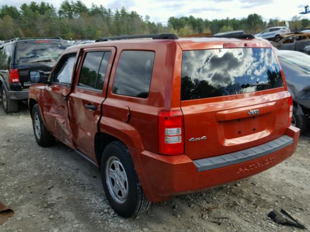 1J8FF28W18D759122 - 2008 JEEP PATRIOT SP ORANGE photo 3