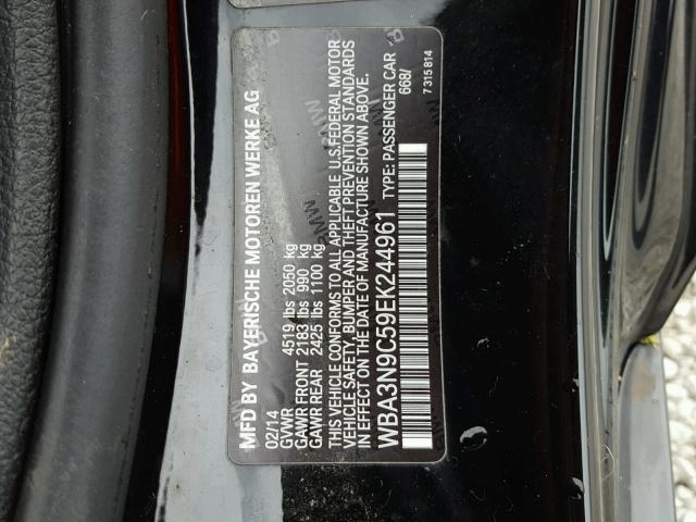 WBA3N9C59EK244961 - 2014 BMW 428 XI BLACK photo 10