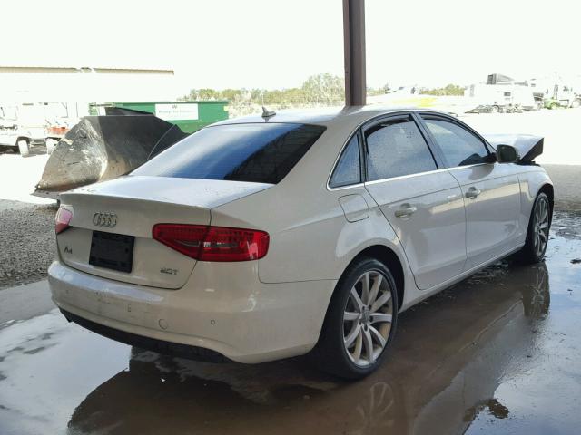 WAUEFAFLXDN025392 - 2013 AUDI A4 PREMIUM WHITE photo 4