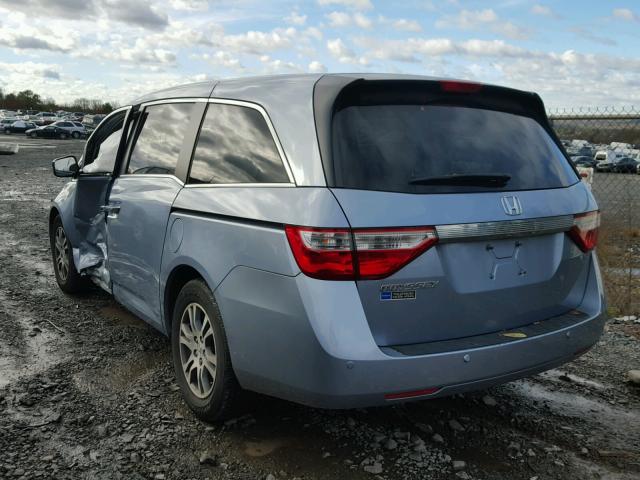 5FNRL5H42CB085268 - 2012 HONDA ODYSSEY EX BLUE photo 3