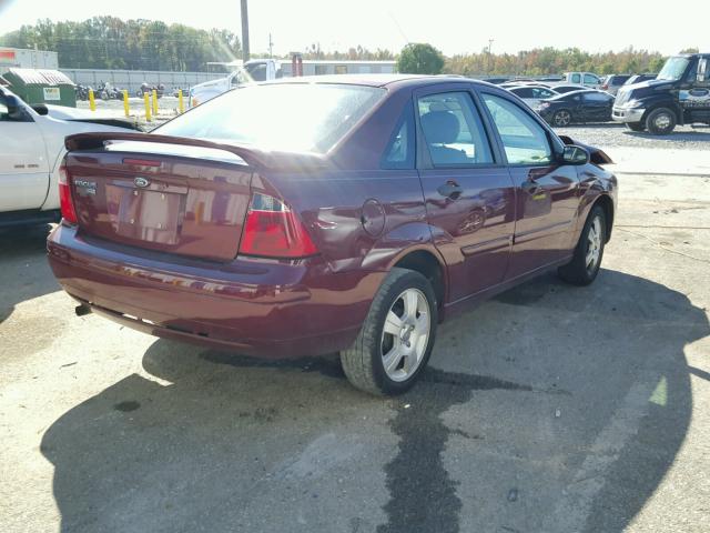 1FAHP34N57W223525 - 2007 FORD FOCUS ZX4 BURGUNDY photo 4