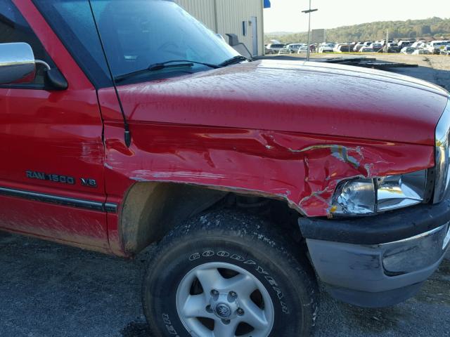 1B7HF13Z7VJ626406 - 1997 DODGE RAM 1500 RED photo 9