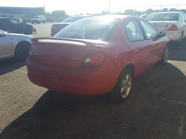 1B3ES46C02D602581 - 2002 DODGE NEON SE RED photo 4