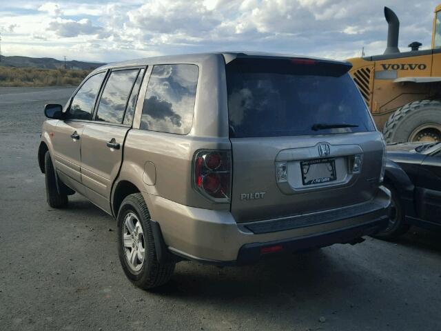 5FNYF18147B025497 - 2007 HONDA PILOT LX GOLD photo 3