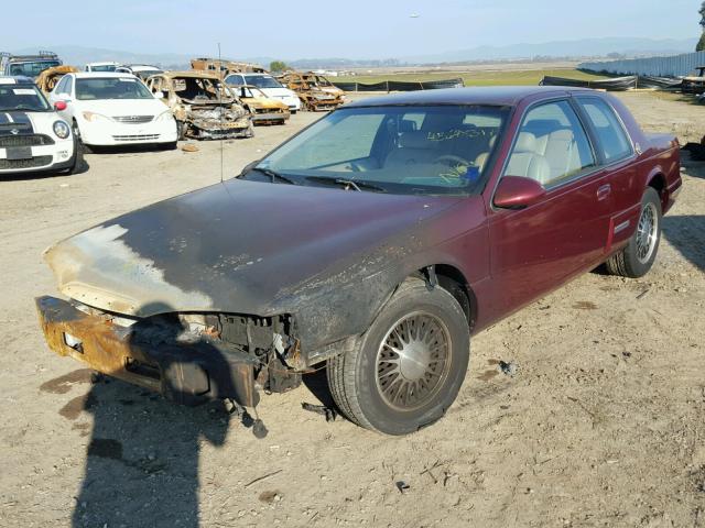 1MELM6241VH635997 - 1997 MERCURY COUGAR XR7 BURGUNDY photo 2