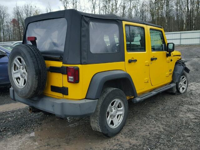 1J4GA39139L755349 - 2009 JEEP WRANGLER U YELLOW photo 4