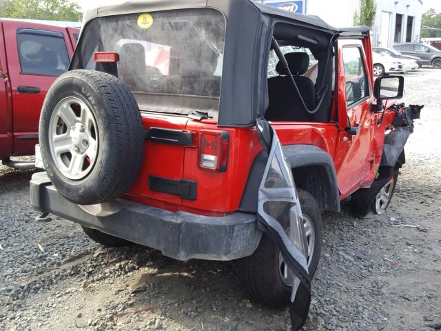 1C4AJWAG3FL731285 - 2015 JEEP WRANGLER S 红色 照片 4
