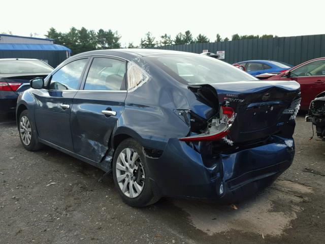 1N4AB7AP1DN904148 - 2013 NISSAN SENTRA S BLUE photo 3