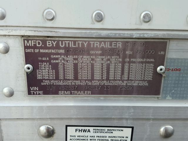 1UYVS2537FP251713 - 2015 UTILITY SEMI TRAIL WHITE photo 10