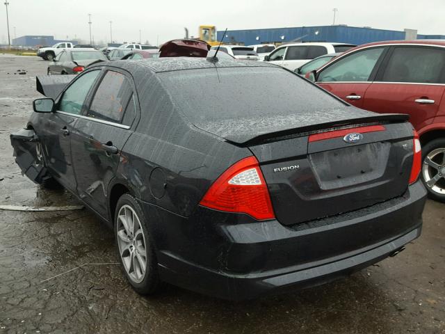 3FAHP0HA2BR120774 - 2011 FORD FUSION SE BLACK photo 3