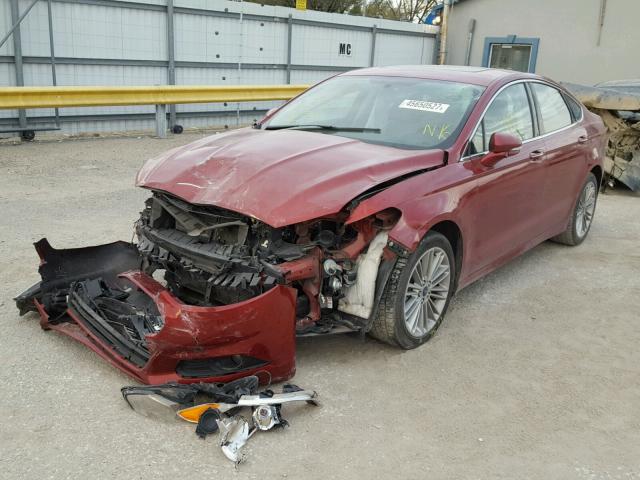 3FA6P0HD6ER200679 - 2014 FORD FUSION SE RED photo 2