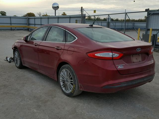 3FA6P0HD6ER200679 - 2014 FORD FUSION SE RED photo 3