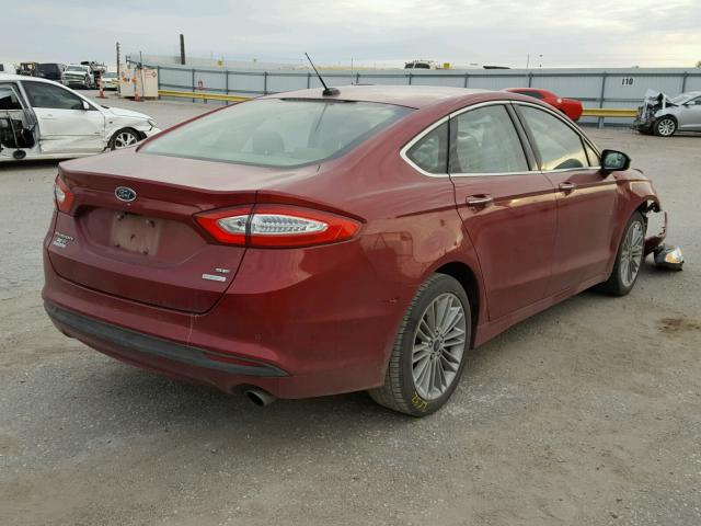 3FA6P0HD6ER200679 - 2014 FORD FUSION SE RED photo 4