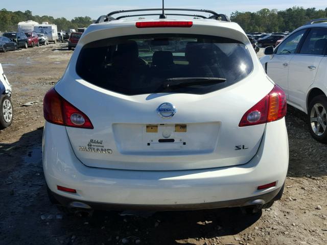 JN8AZ18U69W009162 - 2009 NISSAN MURANO S WHITE photo 9