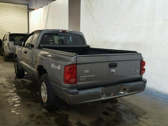 1D7HW42N65S155445 - 2005 DODGE DAKOTA SLT GRAY photo 3