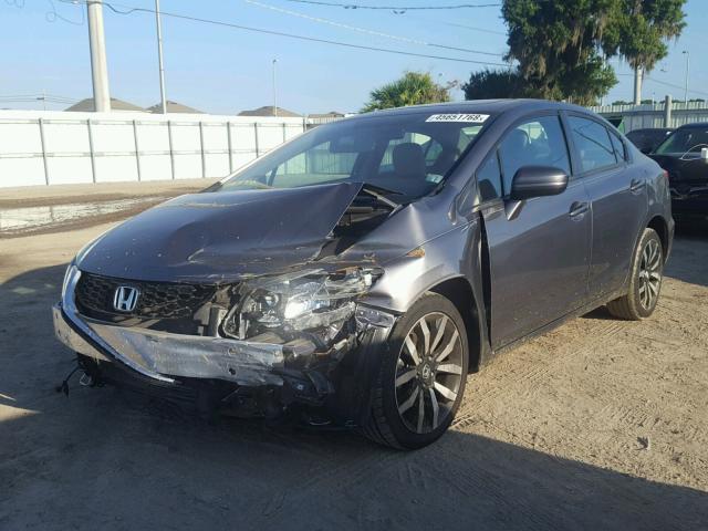 2HGFB2F92FH514282 - 2015 HONDA CIVIC EXL ნაცრისფერი ფოტო 2