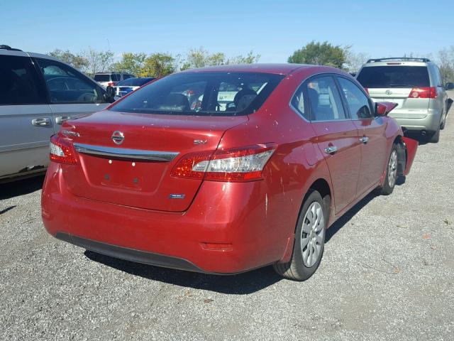 3N1AB7AP4EL633536 - 2014 NISSAN SENTRA S RED photo 4