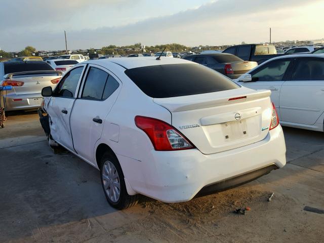 3N1CN7AP1FL837051 - 2015 NISSAN VERSA WHITE photo 3