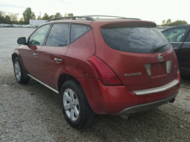 JN8AZ08TX6W419007 - 2006 NISSAN MURANO SL RED photo 3