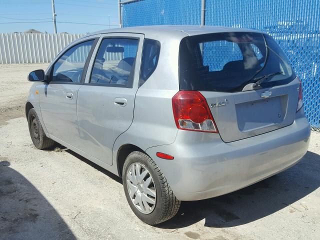 KL1TD66637B695175 - 2007 CHEVROLET AVEO BASE SILVER photo 3