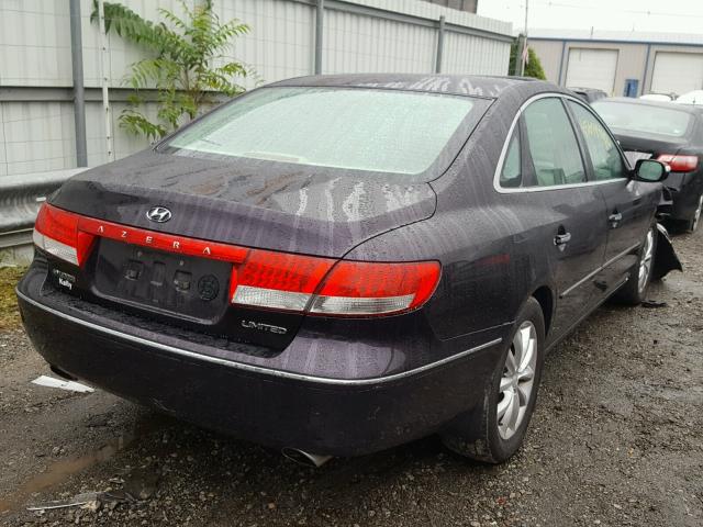 KMHFC46F27A166878 - 2007 HYUNDAI AZERA SE PURPLE photo 4