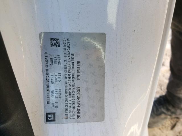 2G1FG1EW7F9105327 - 2015 CHEVROLET CAMARO SS Blanco foto 10