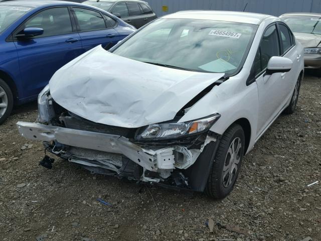 19XFB4F2XEE001384 - 2014 HONDA CIVIC HYBR WHITE photo 2