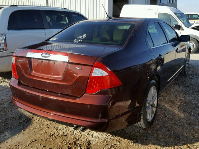 3FAHP0JAXCR143893 - 2012 FORD FUSION SEL MAROON photo 4