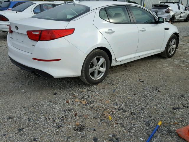 5XXGM4A79EG274177 - 2014 KIA OPTIMA LX WHITE photo 4