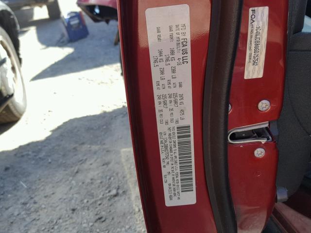 1C4NJDBB0GD757542 - 2016 JEEP COMPASS SP 红色 照片 10