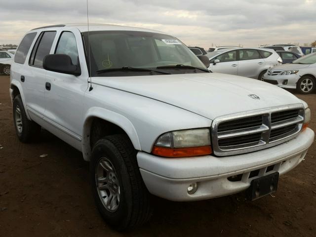 1D4HS48N53F566762 - 2003 DODGE DURANGO WHITE photo 1