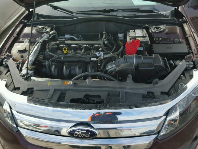 3FAHP0HA9CR373835 - 2012 FORD FUSION SE MAROON photo 7