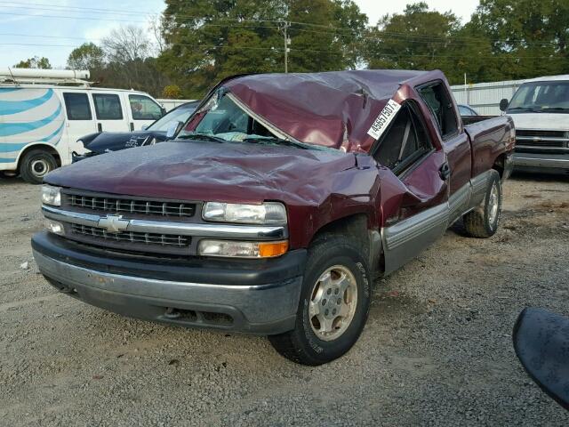 1GCEK19T9YE395233 - 2000 CHEVROLET SILVERADO BURGUNDY photo 2