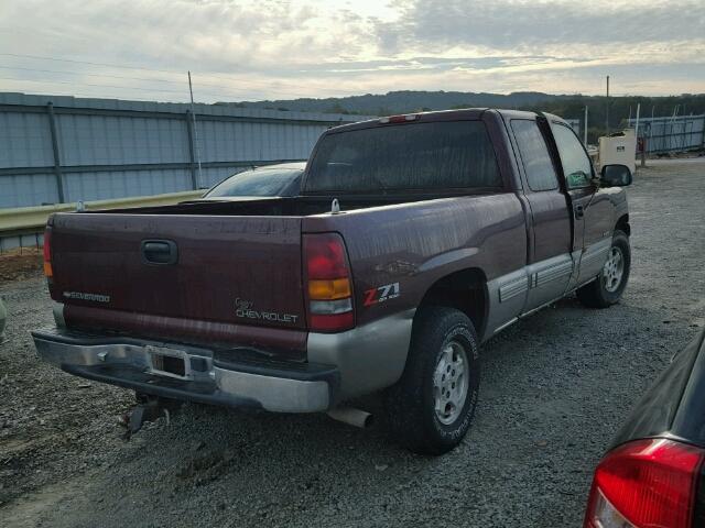 1GCEK19T9YE395233 - 2000 CHEVROLET SILVERADO BURGUNDY photo 4