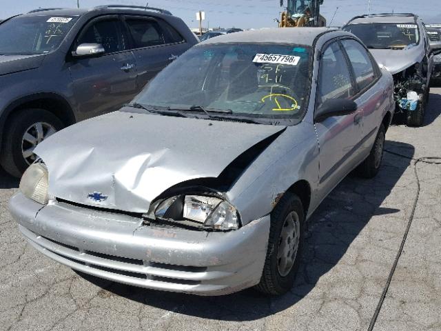 2C1MR522616703854 - 2001 CHEVROLET METRO LSI SILVER photo 2