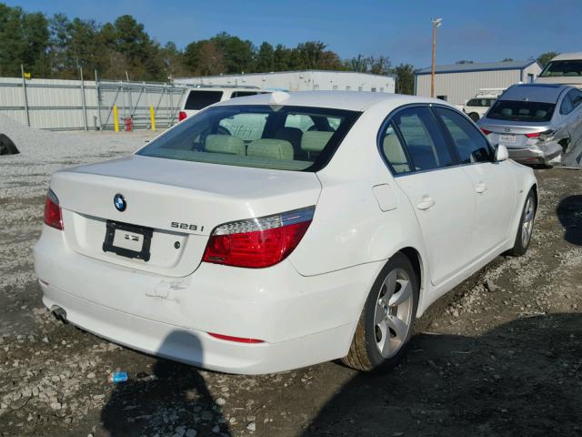 WBANU53508CT00143 - 2008 BMW 528 I WHITE photo 4