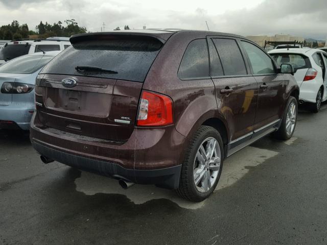 2FMDK3J97CBA49849 - 2012 FORD EDGE SEL MAROON photo 4