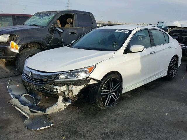 1HGCR2F51GA230847 - 2016 HONDA ACCORD SPO WHITE photo 2