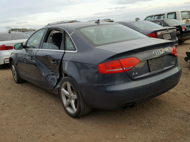 WAUFFAFL5BN033384 - 2011 AUDI A4 PREMIUM GRAY photo 3