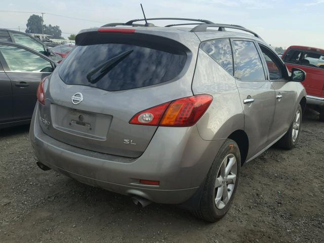 JN8AZ18U59W005703 - 2009 NISSAN MURANO S CHARCOAL photo 4