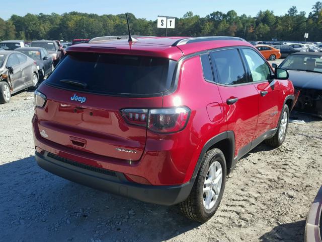 3C4NJCAB1HT652208 - 2017 JEEP COMPASS SP RED photo 4