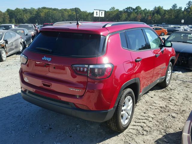 3C4NJCAB1HT652208 - 2017 JEEP COMPASS SP RED photo 4