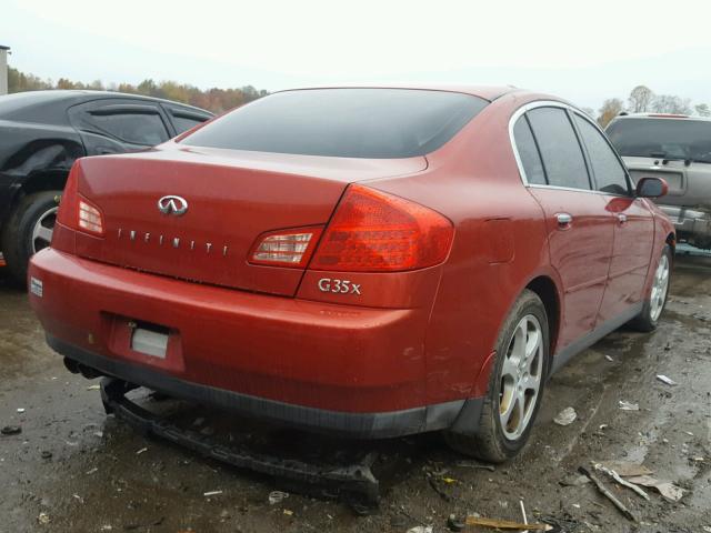 JNKCV51F94M710106 - 2004 INFINITI G35 RED photo 4