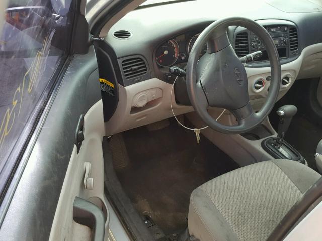 KMHCM46C69U314120 - 2009 HYUNDAI ACCENT GLS SILVER photo 9