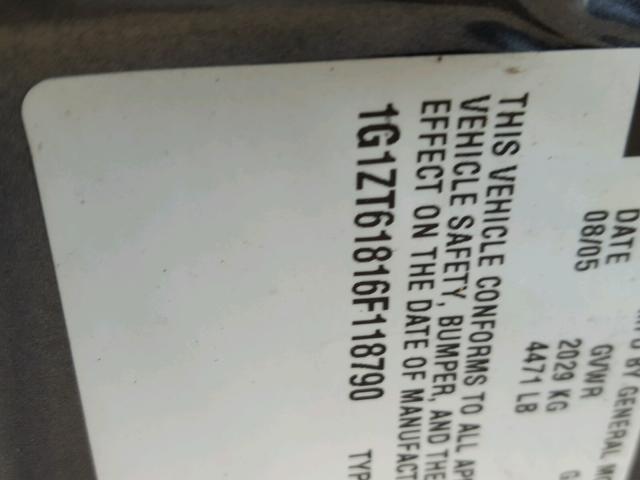 1G1ZT61816F118790 - 2006 CHEVROLET MALIBU MAX 灰色 照片 10