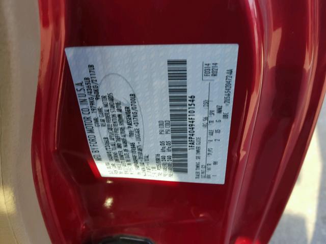 1FAFP40494F101546 - 2004 FORD MUSTANG RED photo 10